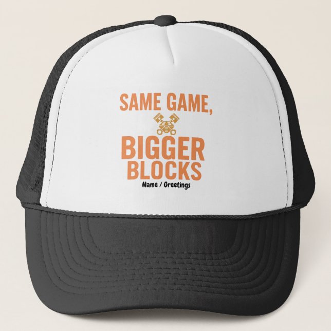 Samma spel, större block Rolig mekaniker Quilter  Keps (Framsida)