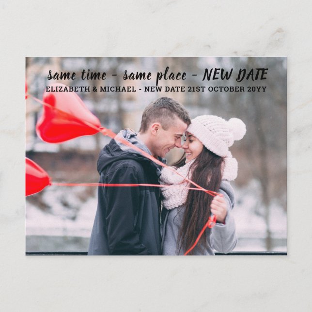 Samma ställe NY DATE BUDGET Photo Bröllop Vykort (Framsida)