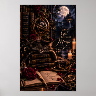 Samma tjej, annan magi | Gotisk svart katt Poster