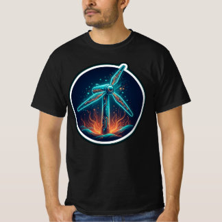 Samma vind bara en större fläkt Ren energi vindkra T Shirt