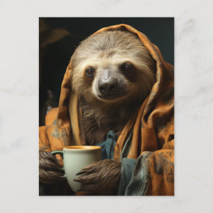 Sämmande lutning med kaffe vykort