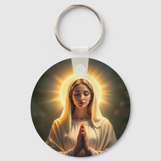 Sämmande uppriktighet: Virgin Mary Prayer Nyckelring (Framsida)