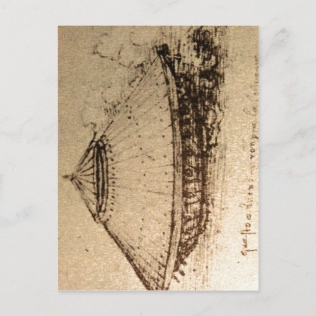 Sammanfattad beskrivning Leonardo da Vinci, design Vykort (Framsida)