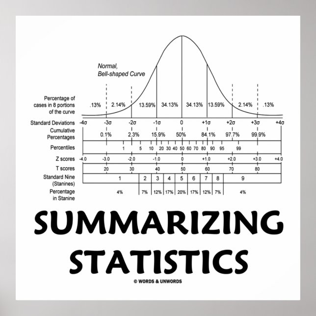 Sammanfattande statistik (Bell Curve Distribution) Poster (Framsidan)