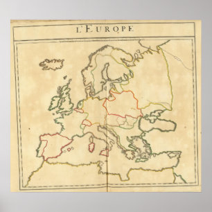 Sammanfattning av Europa och större städer Poster