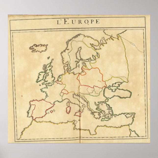 Sammanfattning av Europa och större städer Poster (Framsidan)