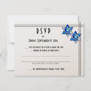 Sammanflätande stjärnor av David Jewish Bröllop OSA Kort