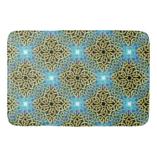 Sammanflätande Victorian Golden Trim Aqua Backgrou Badrumsmatta