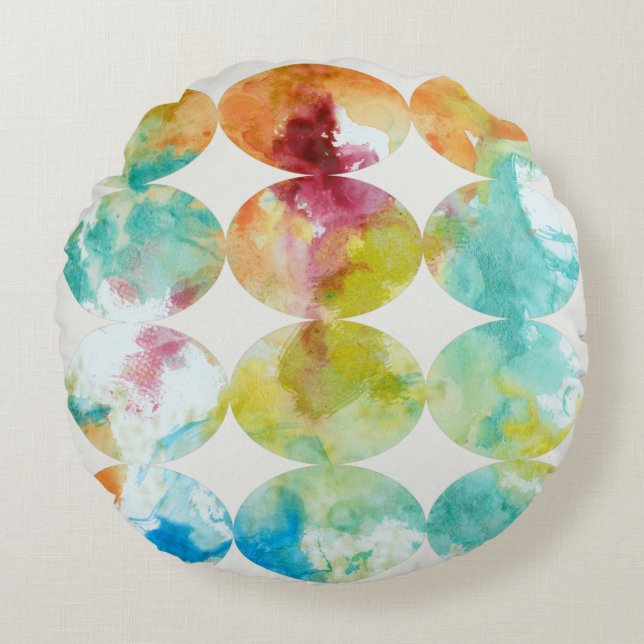 Sammanfoga Färg II Rund Kudde (Framsidan)