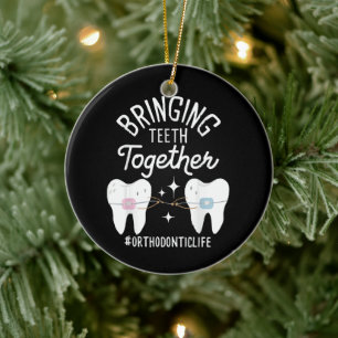 Sammanfogning av Teeth - Orthodontist Julgransprydnad Keramik