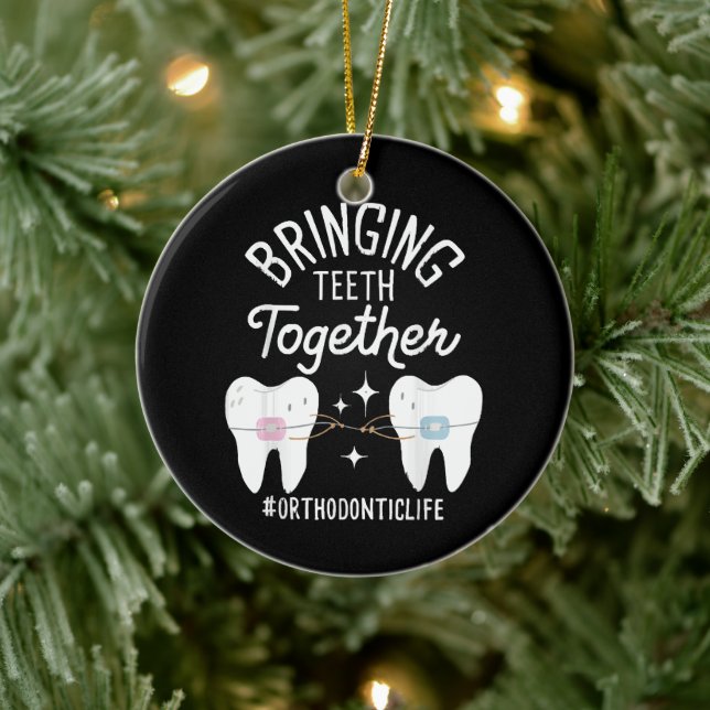 Sammanfogning av Teeth - Orthodontist Julgransprydnad Keramik (Träd)