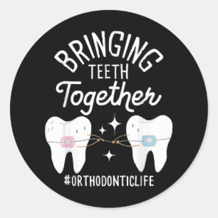 Sammanfogning av Teeth - Orthodontist Runt Klistermärke