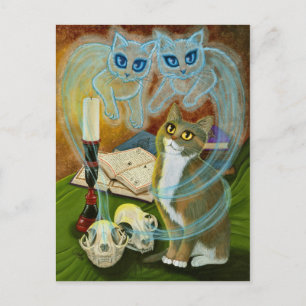 Sammankallande av gamla vänner, Ghost Cat Art Post Vykort
