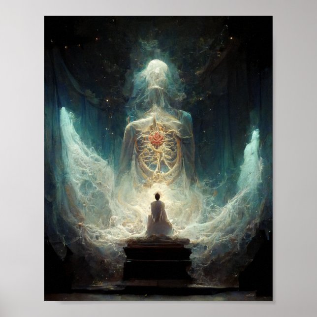 Sammankallande Fantasy Sci-Fi Art Poster (Framsidan)