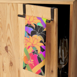 Sammanknuten Blomma Kökshandduk