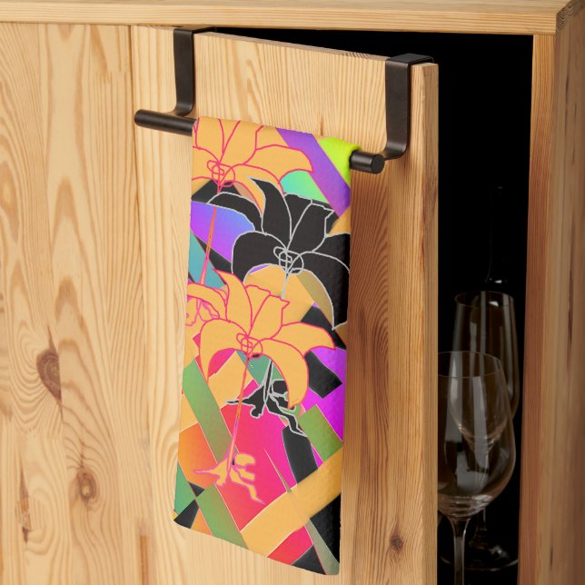 Sammanknutna blommor kökshandduk (Thirds Fold)