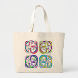 Sammanknutna färgglada cirklar jumbo tygkasse