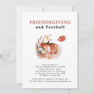 Sammankomst med vänner och fotboll på Thanksgiving Inbjudningar