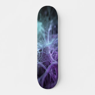 Sammankopplade blåa teal neurala linjer mini skateboard bräda 18,5 cm