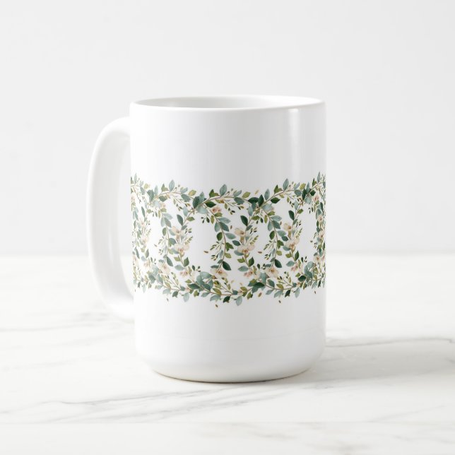 Sammankopplade botaniska kransar Grönska Kaffemugg (Framsida vänster)