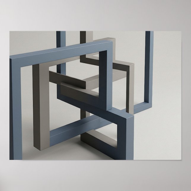 Sammankopplade rektangulära ramar Optisk geometris Poster (Framsidan)