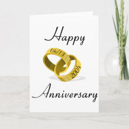 Sammankopplade ringar - Graverat datum för bröllop Kort