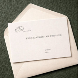 Sammankopplade ringar - minimalistiskt bröllopsfod tilläggskort