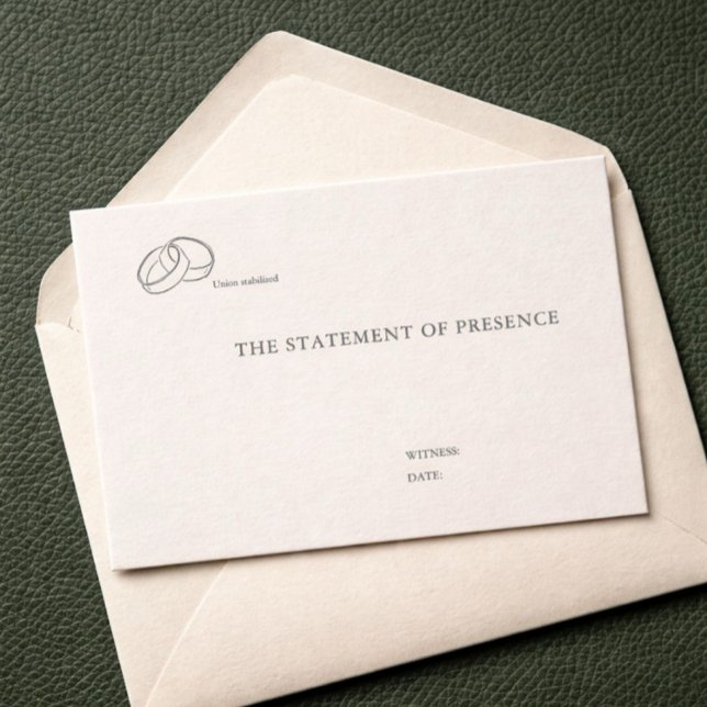 Sammankopplade ringar - minimalistiskt bröllopsfod tilläggskort (Civil ceremony enclosure card )