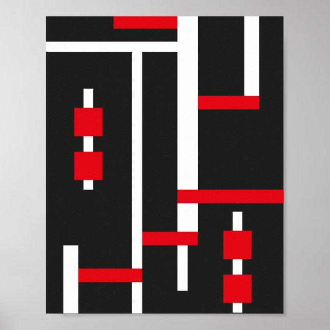 Sammankopplade röda och vita ränder poster (Framsidan)