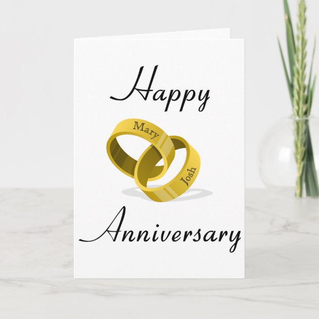 Sammankopplade vigselringar - Graverade med anpass Kort (Framsida)