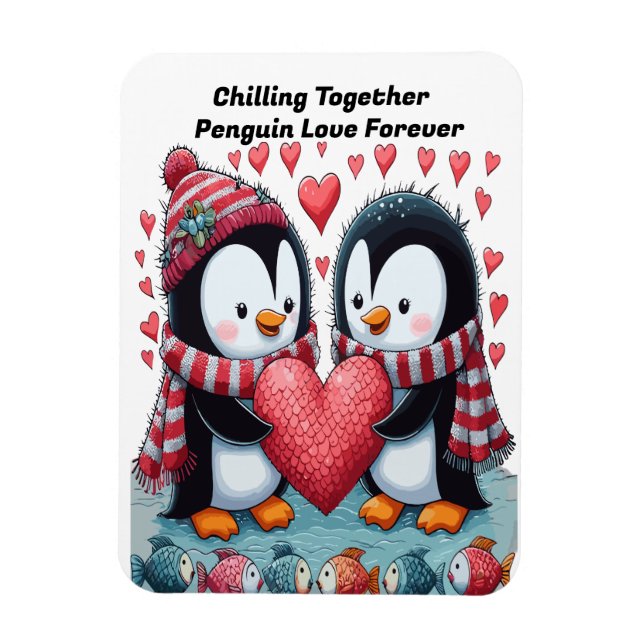 Sammanlagd kylning: Penguin Kärlek Forever Sticker Magnet (Vertikal)
