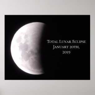 Sammanlagd Lunar förmörkelsemåneaffisch Poster