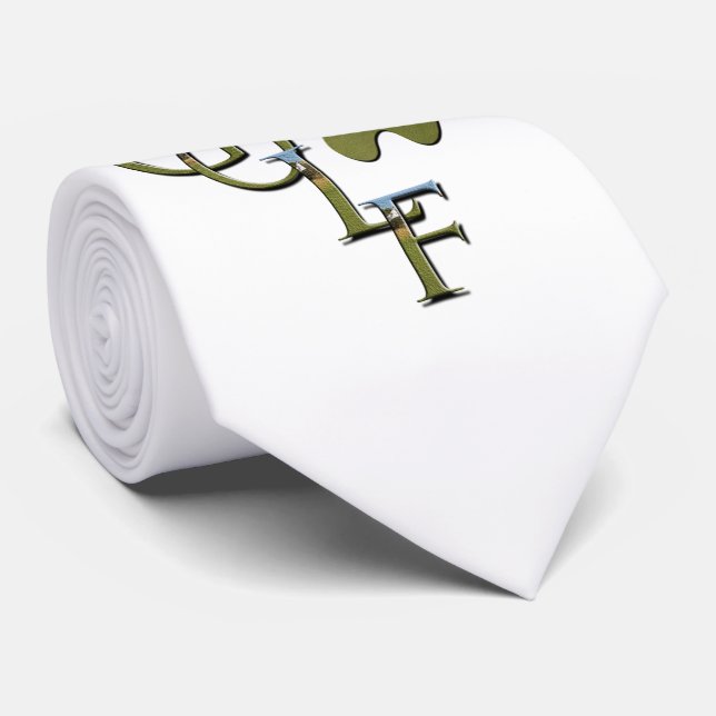 Sammanlänkad Golf-Logotyp och Golf-kurs. Slips (Rullad)