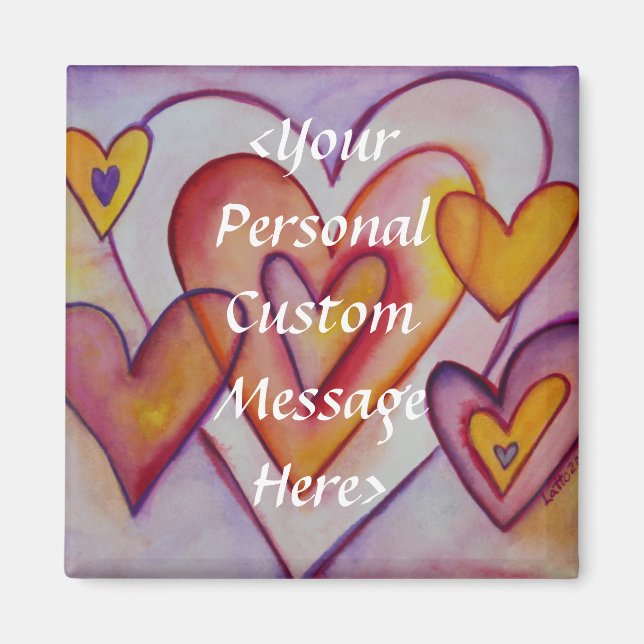 Sammanlåsande Kärlek Hearts Personlig Magnet (Framsidan)