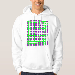 Sammanlåsande Rand Black Grönt Lila Hoodie