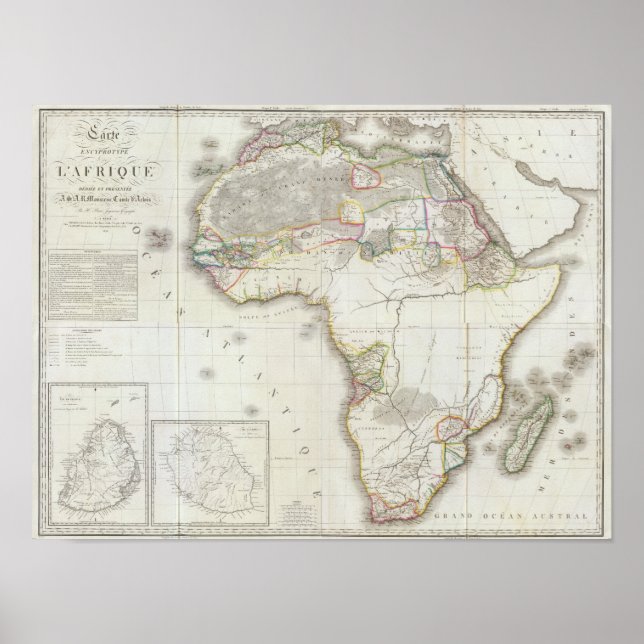 Sammansatt Afrika Karta Poster (Framsidan)