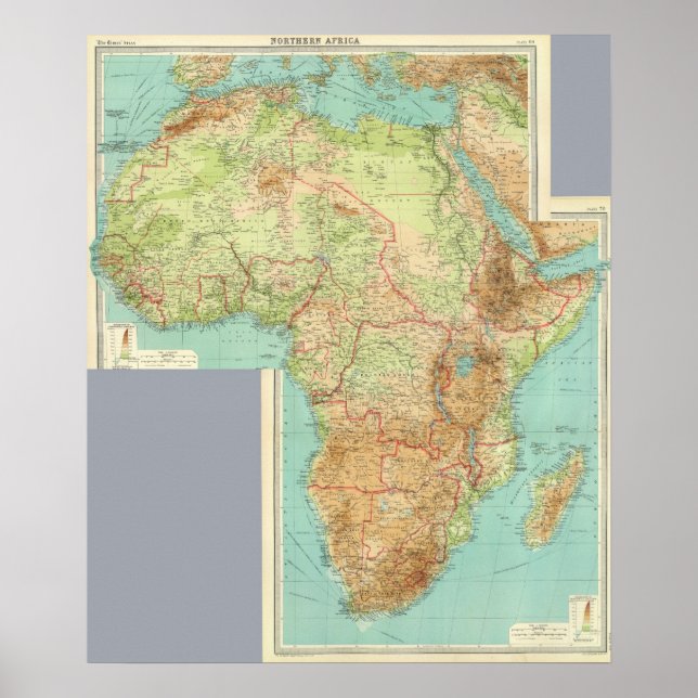 Sammansatt Afrika med sjöfartsrutter Poster (Framsidan)