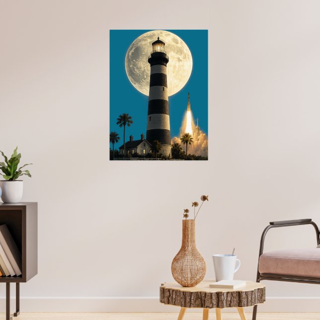 Sammansatt bild av Cape Canaveral Lighthouse Poster (Vardagsrum 3)