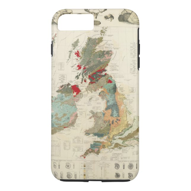 Sammansatt geologisk palaeontological karta Case-Mate iPhone skal (Baksida)