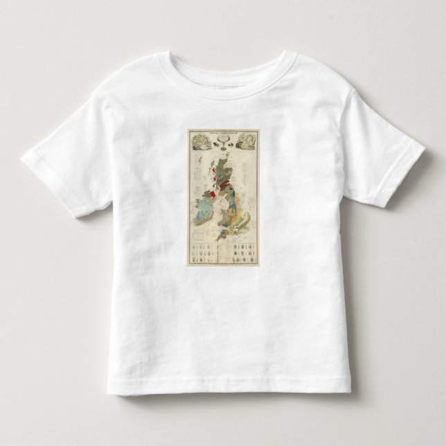 Sammansatt geologisk palaeontological karta tee shirt (Framsida)