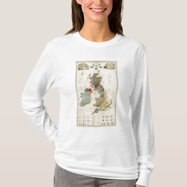 Sammansatt geologisk palaeontological karta tee shirt (Framsida)