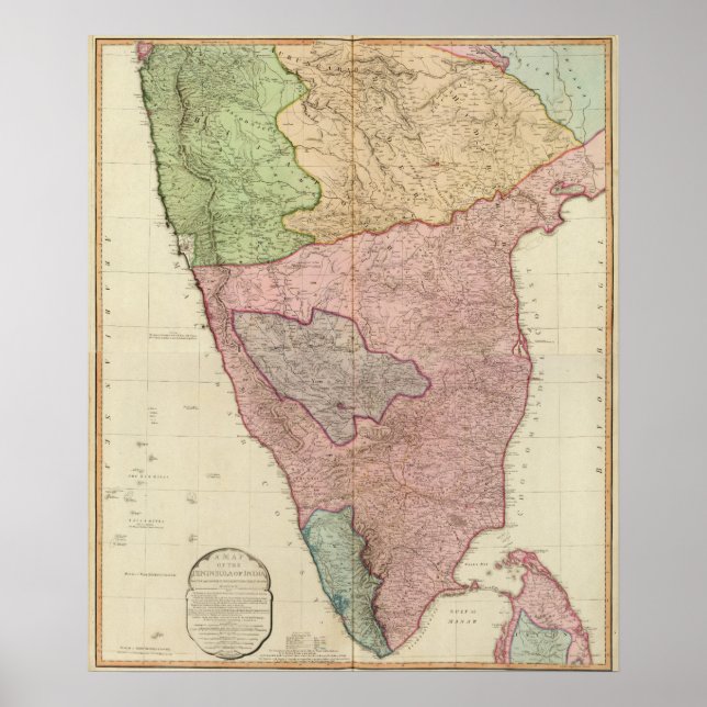Sammansatt Indien-peninsula Poster (Framsidan)