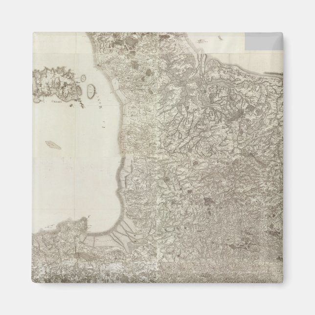 Sammansatt Karta av Frankrike 2 Magnet (Framsidan)