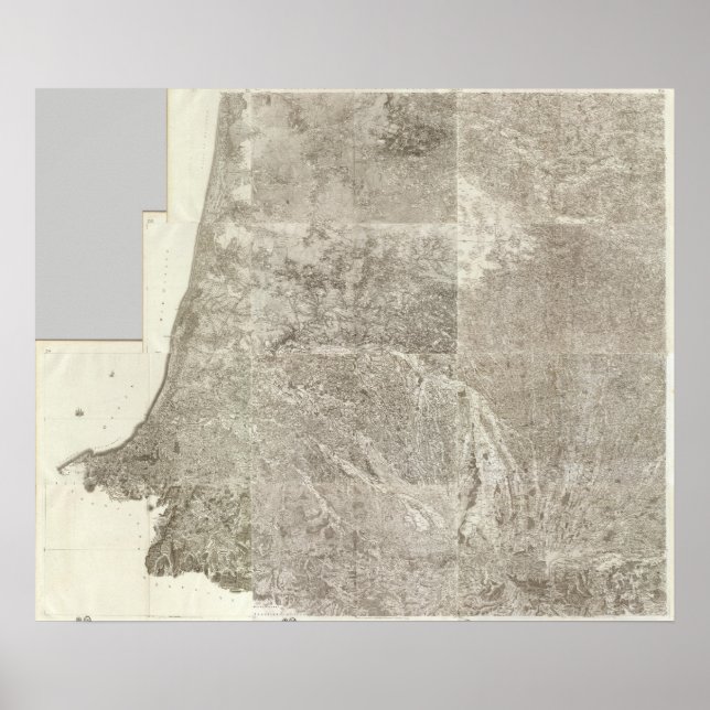 Sammansatt Karta av Frankrike 3 Poster (Framsidan)