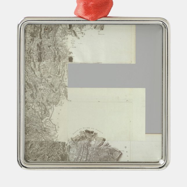 Sammansatt Karta av Frankrike 4 Julgransprydnad Metall (Framsidan)