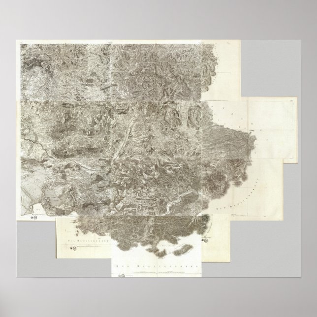 Sammansatt Karta av Frankrike Poster (Framsidan)