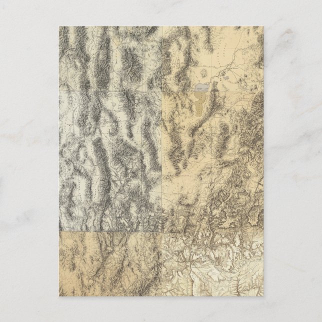 Sammansatt Karta i Arizona, Nevada och Utah Vykort (Framsida)