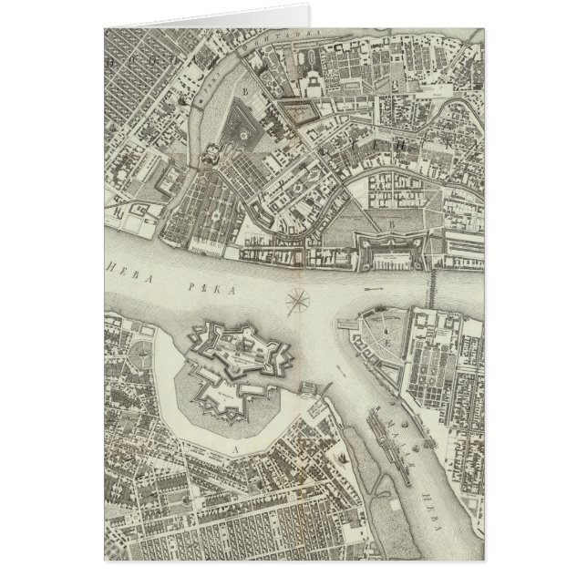 Sammansatt Karta i Sankt Petersburg Hälsningskort (Framsidan)