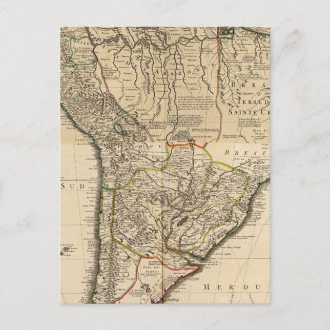 Sammansatt karta i Sydamerika Vykort (Framsida)