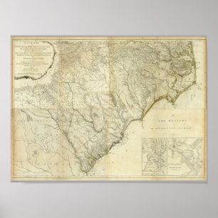 Sammansatt nord & South Carolina Poster